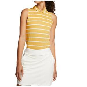 Nike Sleeveless Polo Womens Size L Striped Standard Fit Golf Tennis NWT